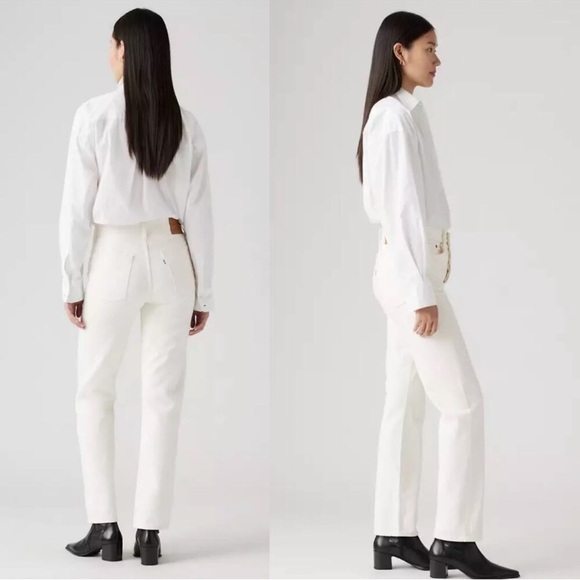 Levi's® Premium Wedgie Straight Fit Jeans Size 27 White - Picture 13 of 13